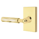 Emtek L Square Tribeca Key In Lever Lockset Single Cylinder with Modern Rectangular Rosette