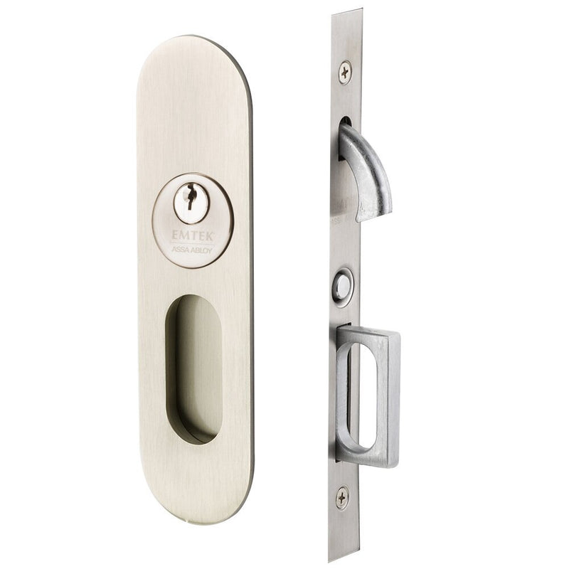 Emtek Narrow Oval Pocket Door Mortise Lock