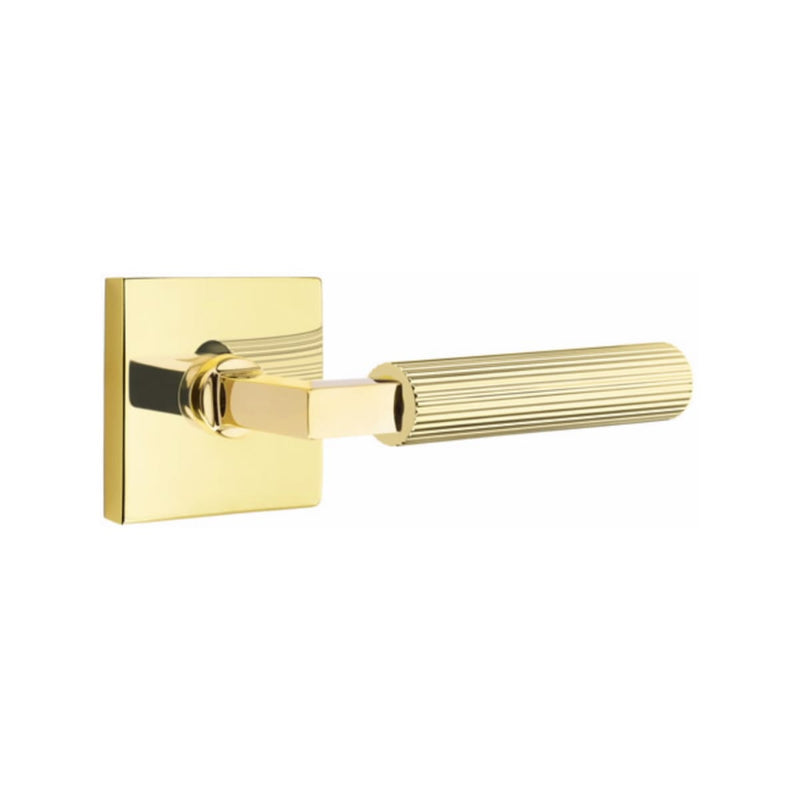 Emtek Select L-Square Straight Knurled Lever Concealed Screws with Square Rosette