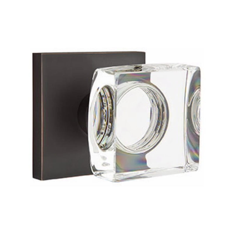 Emtek Modern Square Knob Concealed Screws with Square Rosette