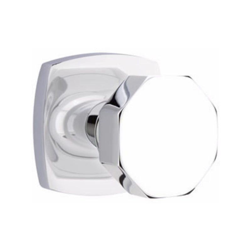 Emtek Octagon Knob Concealed Screws with Urban Modern Rosette