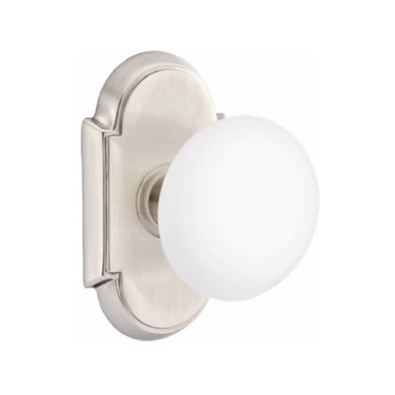 Emtek Brass Rosette Ice White Knob With