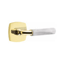 Emtek Select R-BAR White Marble Lever with Urban Modern Rosette