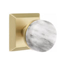 Emtek Select Conical White Marble Knob with Quincy Rosette