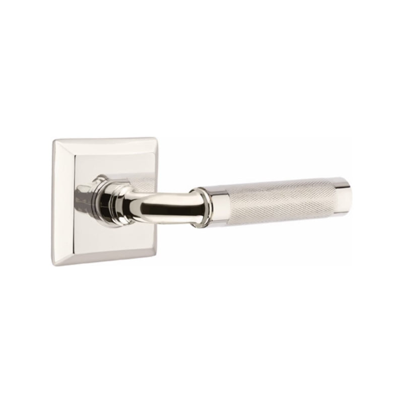 Emtek Select R-BAR Knurled Lever with Quincy Rosette