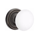 Emtek Brass Rosette Ice White Knob With Regular Rosette