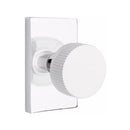 Emtek Select Conical Straight Knurled Knob with Modern Rectangular Rosette