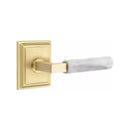 Emtek Select L-Square White Marble Lever with Wilshire Rosette