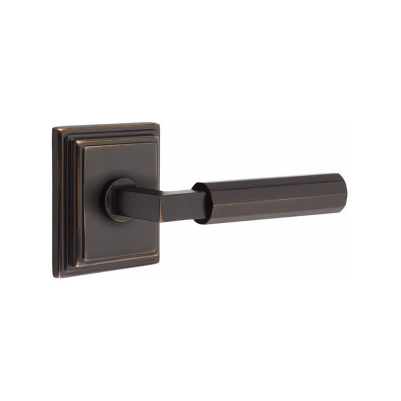 Emtek Select L-Square Faceted Lever with Wilshire Rosette