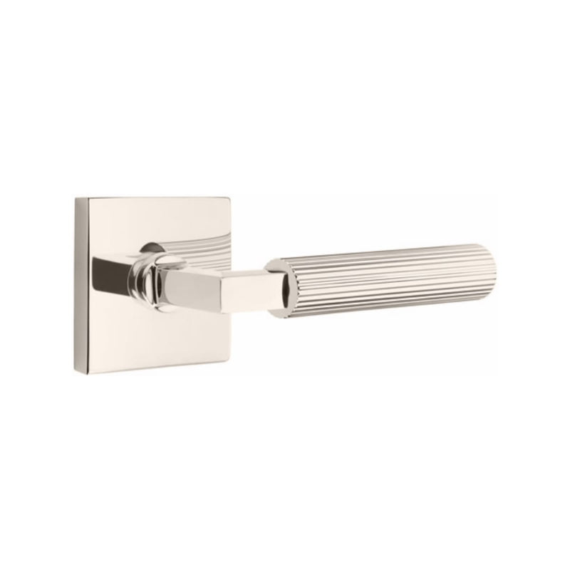 Emtek Select L-Square Straight Knurled Lever Concealed Screws with Square Rosette