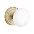 Emtek Brass Rosette Ice White Knob Concealed Screws With Regular Rosette