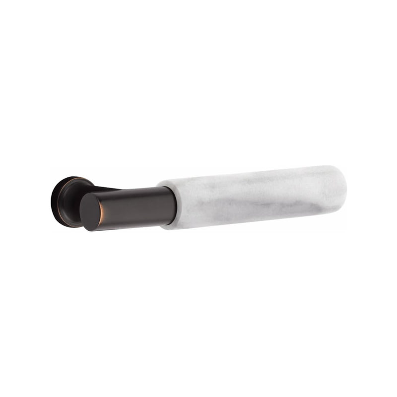 Emtek Modern Style Electronic Keypad Leverset with Select T-Bar White Marble Lever