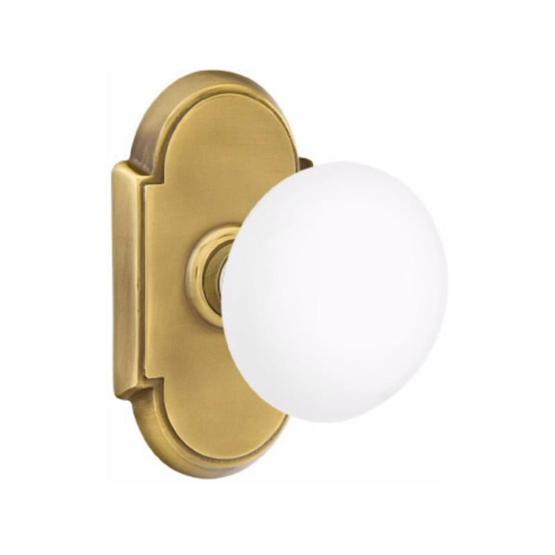 Emtek Brass Rosette Ice White Knob With