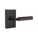 Emtek Select R-BAR Hammered Lever Concealed Screws with Modern Rectangular Rosette