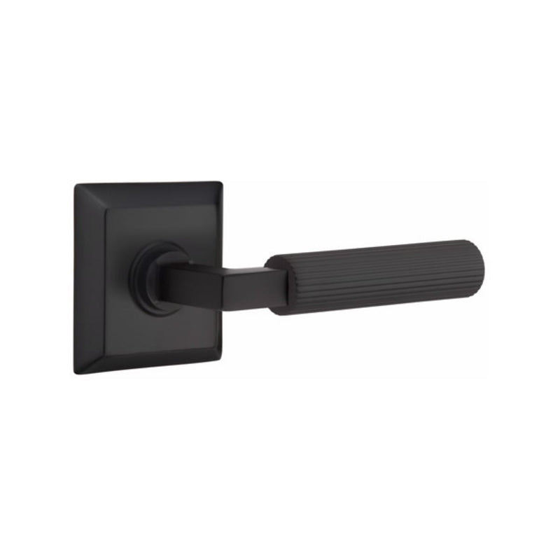 Emtek Select L-Square Straight Knurled Lever with Quincy Rosette