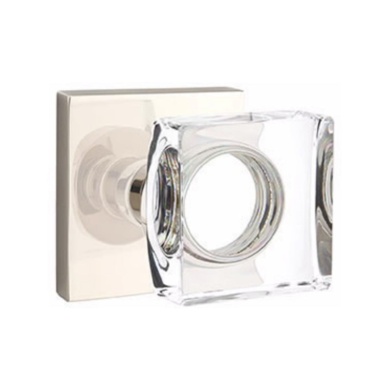 Emtek Modern Square Knob Concealed Screws with Square Rosette