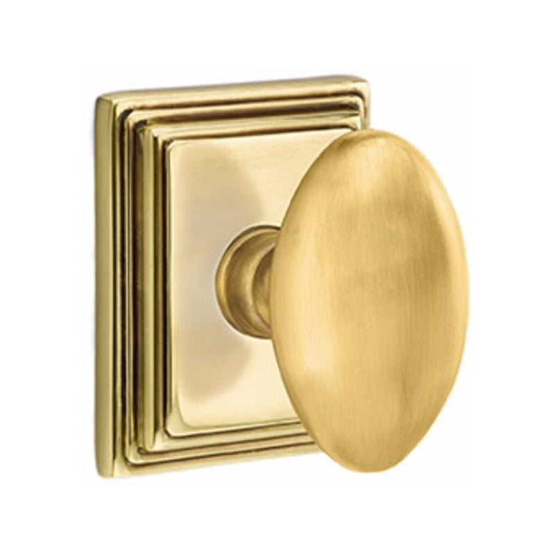 Emtek Egg Knob Concealed Screws With Wilshire Rosette