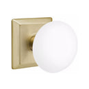 Emtek Brass Rosette Ice White Knob With Quincy Rosette