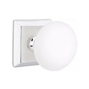 Emtek Brass Rosette Ice White Knob Concealed Screws With Quincy Rosette