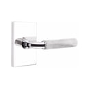 Emtek Select R-BAR White Marble Lever Concealed Screws with Modern Rectangular Rosette