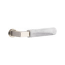 Emtek F20 Function Adelaide Mortise Handleset with Select L-Square White Marble Lever