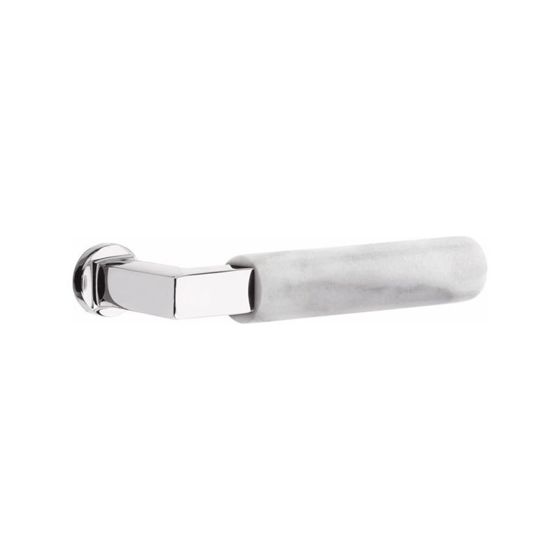 Emtek Modern Style Electronic Keypad Leverset with Select L-Square White Marble Lever