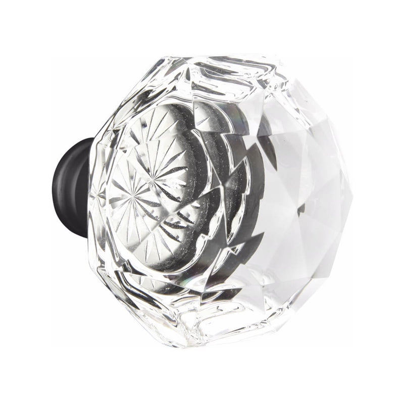 Emtek Greeley Tubular Handleset with Diamond Glass Knob