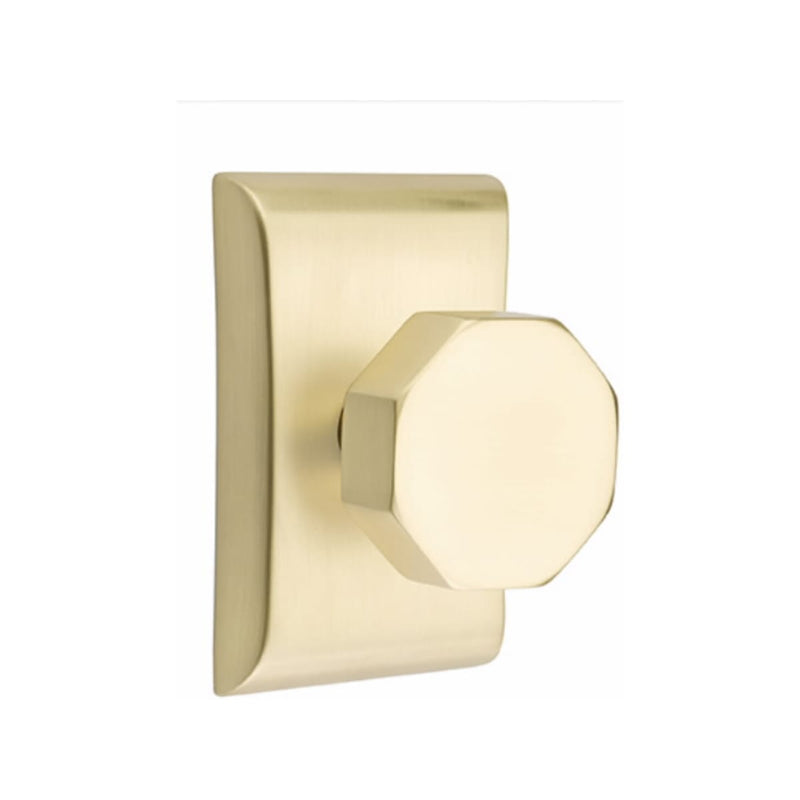 Emtek Octagon Knob Concealed Screws with Neos Rosette