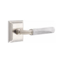 Emtek Select R-BAR White Marble Lever Concealed Screws with Wilshire Rosette
