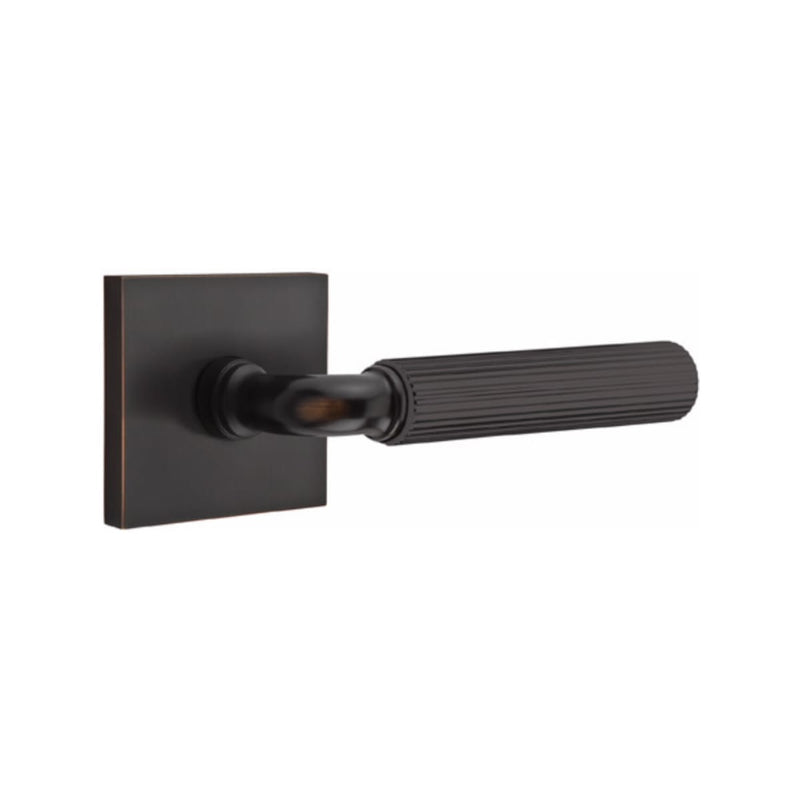Emtek Select R-BAR Straight Knurled Lever with Square Rosette