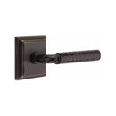 Emtek Select R-BAR Hammered Lever Concealed Screws with Wilshire Rosette