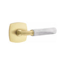 Emtek Select R-BAR White Marble Lever with Urban Modern Rosette