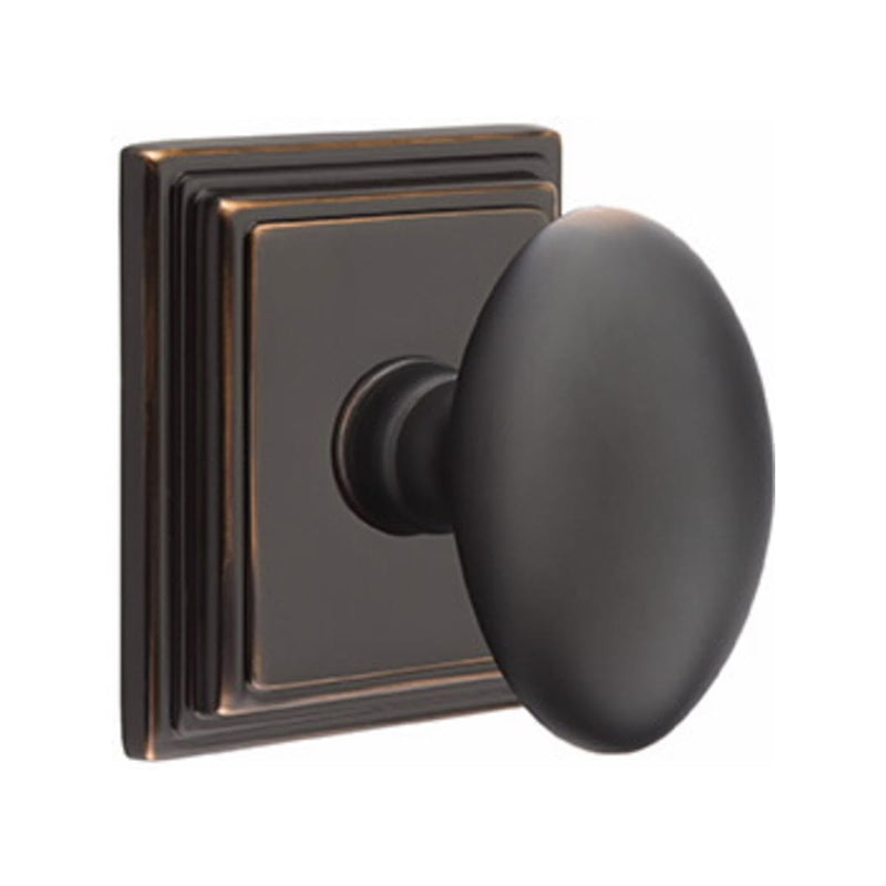Emtek Egg Knob Concealed Screws With Wilshire Rosette