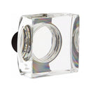 Emtek Wilshire Brass Tubular Entry set with Modern Square Glass Knob