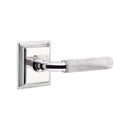 Emtek Select R-BAR White Marble Lever Concealed Screws with Wilshire Rosette