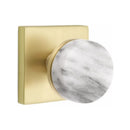 Emtek Select Conical White Marble Knob with Square Rosette