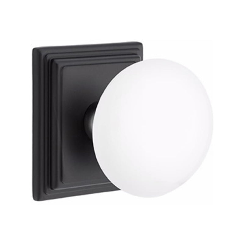 Emtek Brass Rosette Ice White Knob With Wilshire Rosette