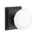 Emtek Brass Rosette Ice White Knob Concealed Screws With Wilshire Rosette