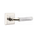 Emtek Select R-BAR White Marble Lever with Quincy Rosette