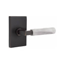 Emtek Select L-Square White Marble Lever Concealed Screws with Modern Rectangular Rosette