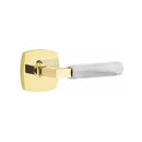 Emtek Select L-Square White Marble Lever Concealed Screws with Urban Modern Rosette