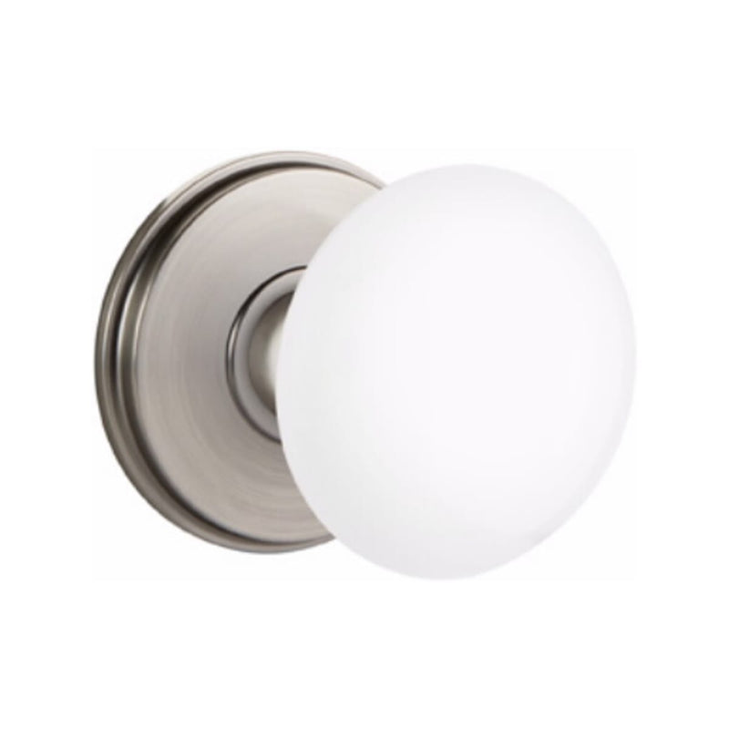 Emtek Brass Rosette Ice White Knob With Watford Rosette