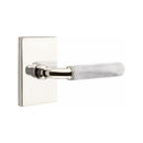 Emtek Select R-BAR White Marble Lever with Modern Rectangular Rosette
