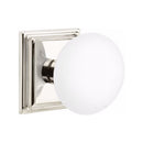 Emtek Brass Rosette Ice White Knob Concealed Screws With Wilshire Rosette