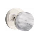 Emtek Select Conical White Marble Knob Concealed Screws with Disk Rosette