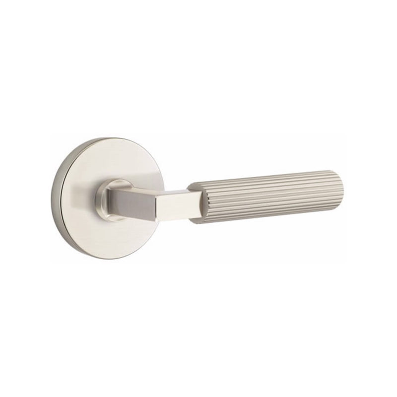Emtek Select L-Square Straight Knurled Lever Concealed Screws with Disk Rosette