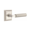 Emtek Select L-Square Straight Knurled Lever Concealed Screws with Wilshire Rosette