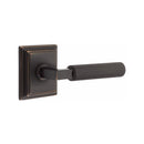 Emtek Select L-Square Straight Knurled Lever Concealed Screws with Wilshire Rosette