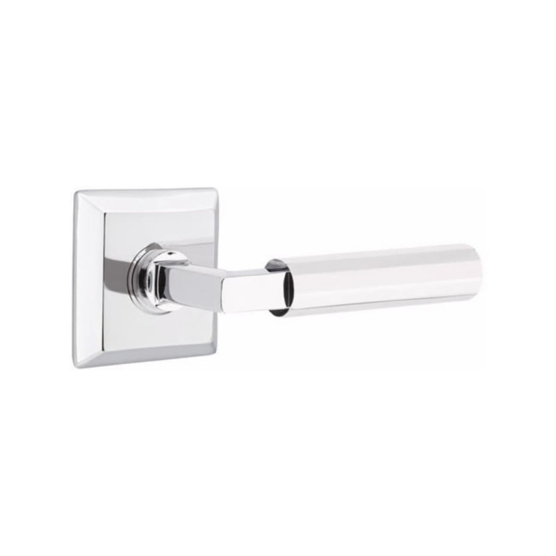 Emtek Select L-Square Faceted Lever Concealed Screws with Quincy Rosette
