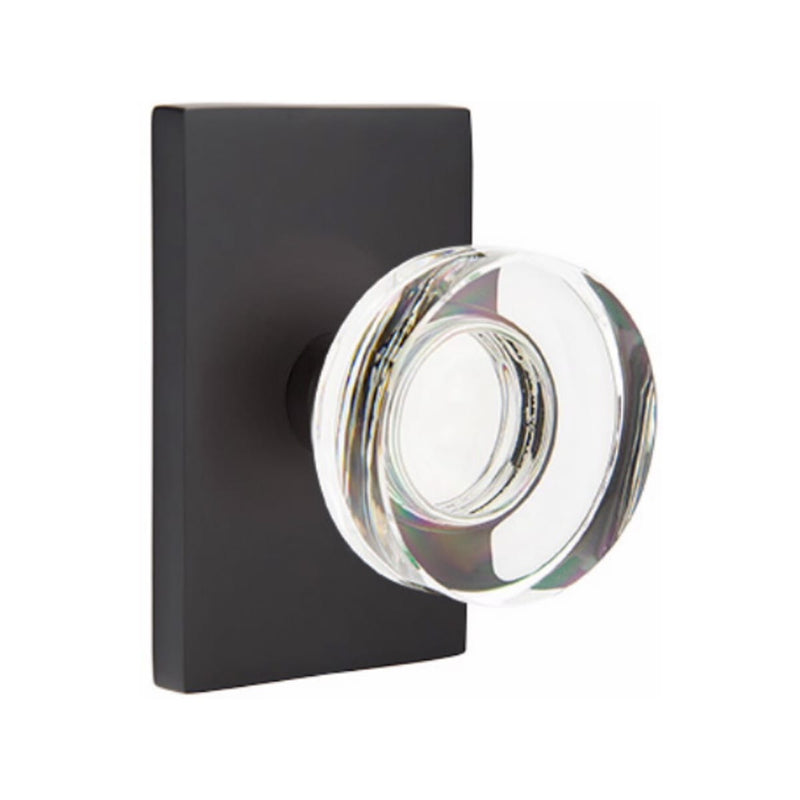 Emtek Modern Disc Knob Concealed Screws with Modern Rectangular Rosette